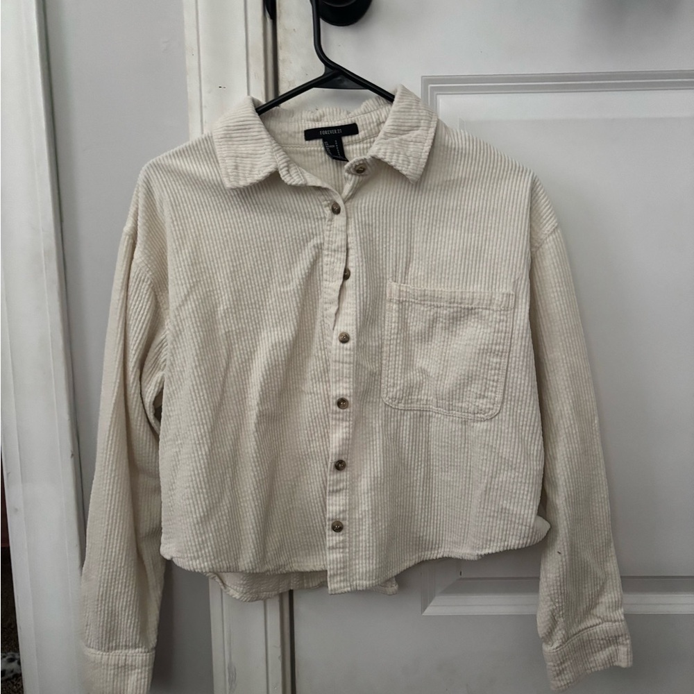 Forever 21 Ivory Corduroy Shirt